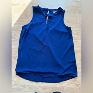 Banana Republic Cerulean Keyhole Blouse Colorful Chic Office Workwear